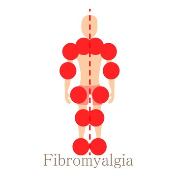 Fibromyalgia Icon, Cartoon Style