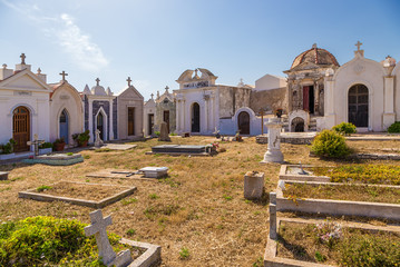 The island of Corsica, France. Bonifacio: ancient crypts in the sea cemetery