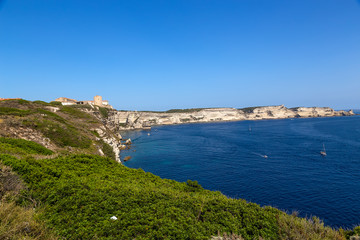 Fototapeta na wymiar Island of Corsica, France. Picturesque bay near Bonifacio