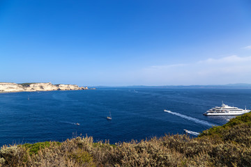 Fototapeta na wymiar Island of Corsica, France. The picturesque bay in Bonifacio