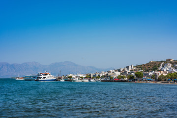 Elounda coast of Crete island in Greece