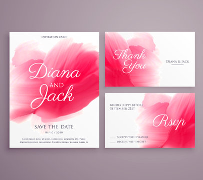 save the date wedding invitation card with paint stroke on background