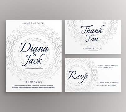 stylish mandala wedding decoration card suite template