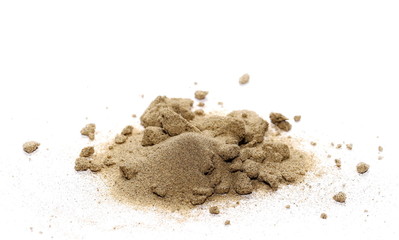 pile desert sand isolated on white background