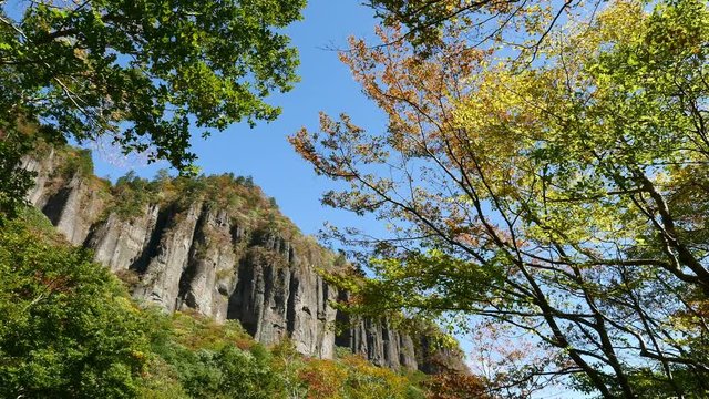 Banji iwa in Japan, Autumn forest landscape