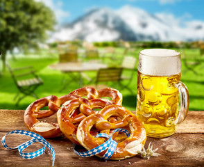 Pretzels and pint of beer to celebrate Oktoberfest