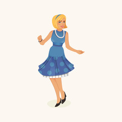 Dancing retro woman
