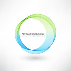 Abstract blue, green swirl circle bright background