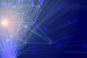 ai brain system data connecting to analysis , light internet social network background, illustration of global web with link to electric information, cyber with group of security, hacker online to net