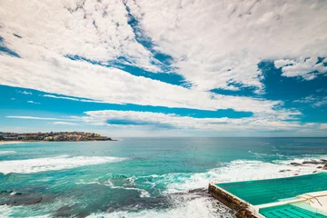 Foto op Plexiglas Bondi Beach view at open swimming pool with ocean © myphotobank.com.au