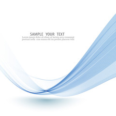 Blue transparent waved lines for brochure, website, flyer design. Blue smoke wave. Blue wavy background.
