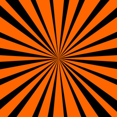 Comic background. Black and Orange Sunburst pattern. Pop art style. Vector illustration. - 163556743