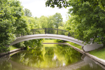 beautiful little bridge across the lake