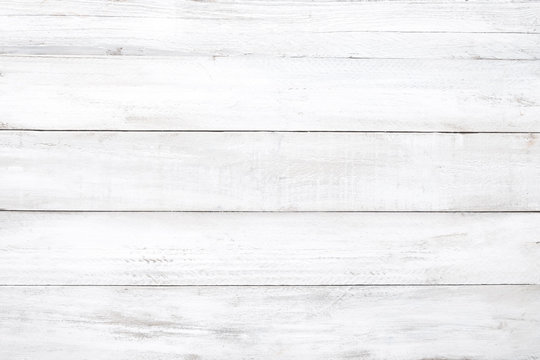 Wood plank with white color paint background