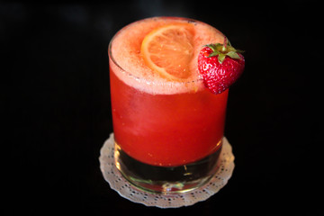 Strawberry whiskey-sour