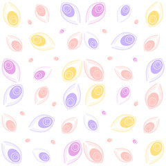 Peacock feathers on white background. Vector illustration.