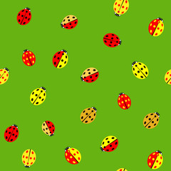 Ladybug color seamless pattern