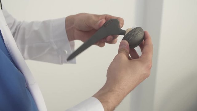 in the hands of doctors implant the hip joint