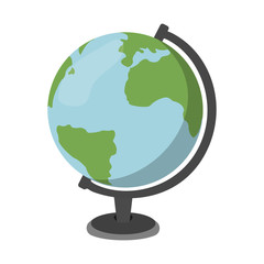 Cartoon Globe icon. Schools Supplies. Isolated Vector illustration