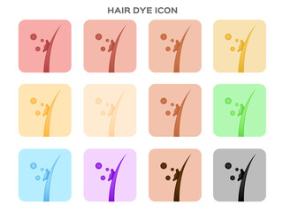 hair dye vector and icon