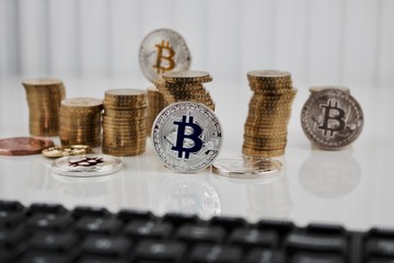 Bitcoins on the table