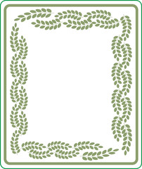 Frame of green twig card