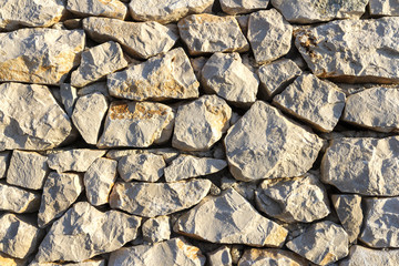 Mosaic made of rough processed natural stone