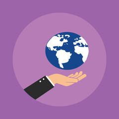 world in hand concept illustration