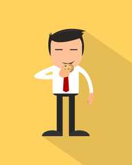 a man eating a cookies