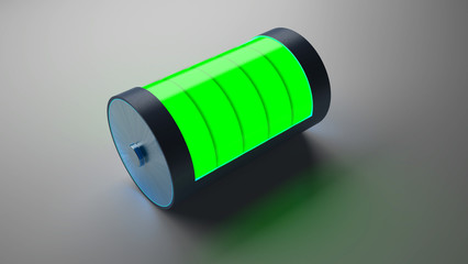 Battery icon. 3d rendering