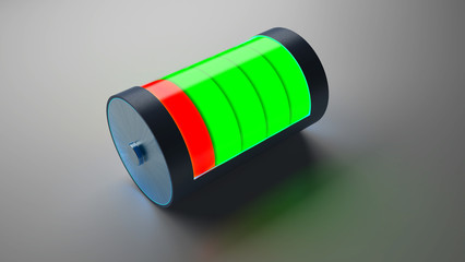 Battery icon. 3d rendering
