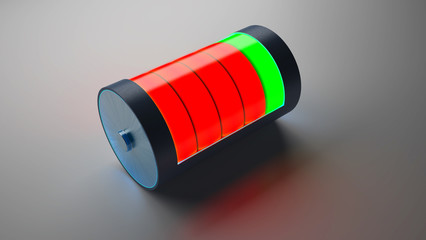 Battery icon. 3d rendering