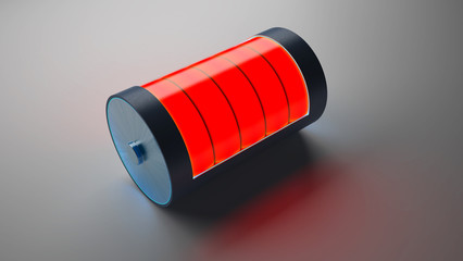 Battery icon. 3d rendering