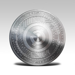 silver creativecoin coin isolated on white background 3d rendering