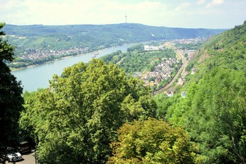 Aussicht von der Burg nach Lahnstein, Braubach, Hessen