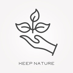 Line icon keep nature