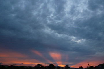 Beautiful sunset after rain 