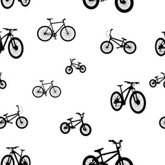 Cotton fabric Bicycles seamless patterns