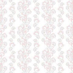 striped vintage floral seamless pattern