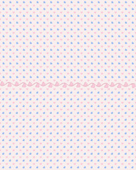 Heart seamless pattern blue and pink color on white background 
