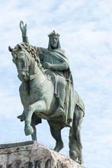 Plaza de España con estatua Rey Jaime, Mallorca, Islas Baleares