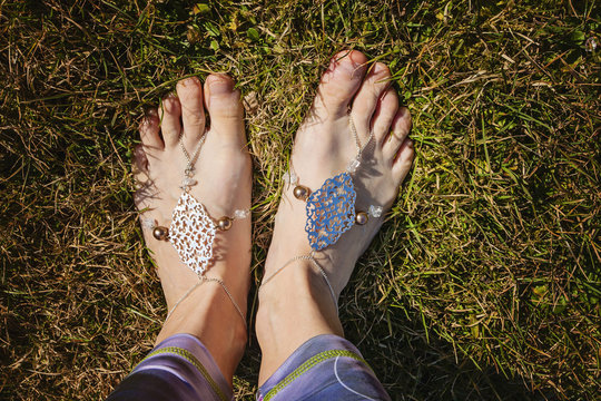 Foot decorative chains with ornamental details for girls summer fashion