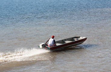 Motorboat on the river