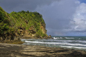 Fototapeta na wymiar A beach near Calibishie village on Dominica island, Lesser Antilles