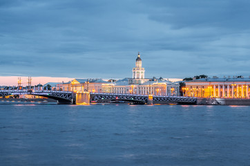 Kunstkammer Museum on the Vasilevskiy Island from across the Neva River in Saint Petersburg