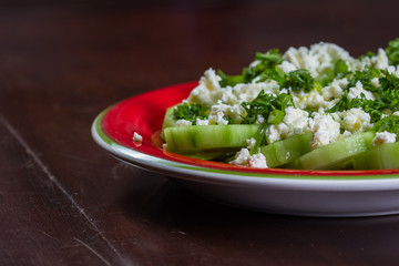 Cucumber and feta cheese salad