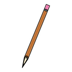 Wooden pencil utensil icon vector illustration graphic design