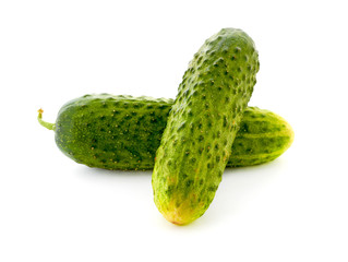 Fresh cucumbers  isolated on white background