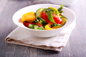rocket and cucumber salad,