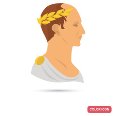 Rome emperor color flat icon for web and mobile design